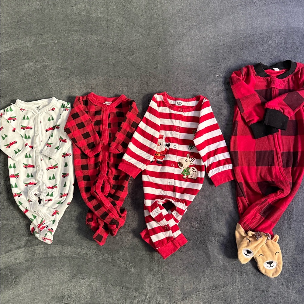 Amazon Red and White Striped Kids Footie